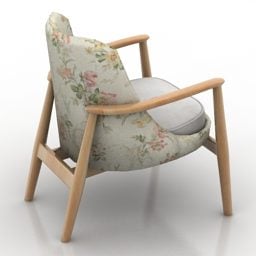 صندلی راحتی فریم چوبی هوم مدل سه بعدی