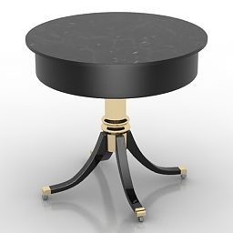 דגם תלת מימד שולחן עגול עתיק אלגנטי