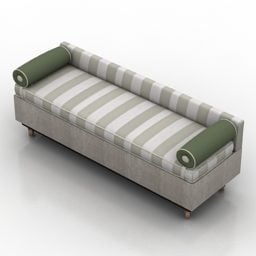 3д модель элегантного дивана с узором в полоску