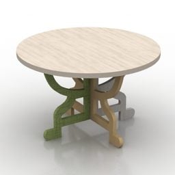 둥근 나무 테이블 Moooi 3d 모델
