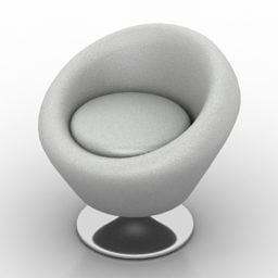 صندلی راحتی گرد مدل یک پا سه بعدی