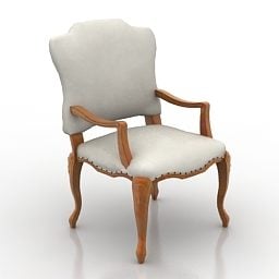Fotel w stylu vintage z zakrzywionymi nogami Model 3D