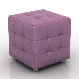 Ταπετσαρία τετράγωνο κάθισμα Μωβ 3d μοντέλο