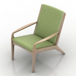 Modern Armchair Wooden Chair 3d model