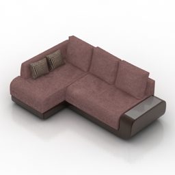 3д модель тканевого секционного дивана Поло