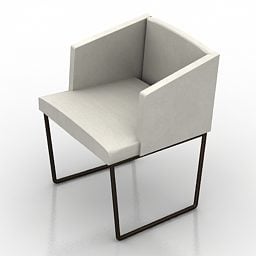 كرسي الحداثة بذراعين قماش رمادي نموذج ثلاثي الأبعاد