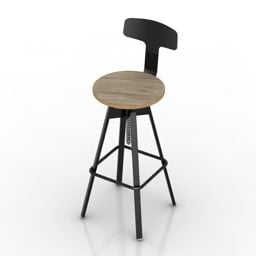 Cadeira de bar estilizada com encosto Modelo 3D