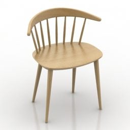 Modelo 3d de madeira da cadeira pavão