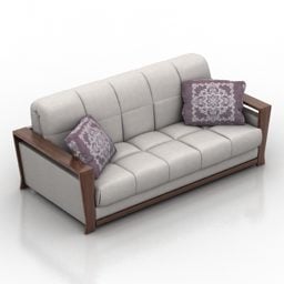 ספה לסלון ביתי בד אפור דגם תלת מימד