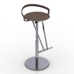 صندلی میله پایه استیل مدل سه بعدی