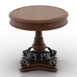 Round Table Antique Style 3d-modell
