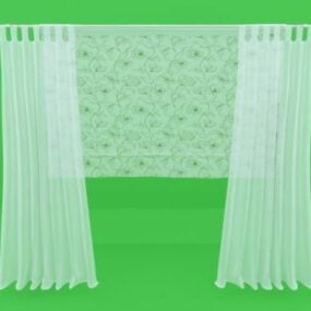 绿色窗帘透明3d模型