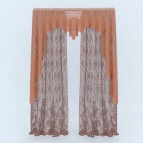 Old Style Curtain Design 3d model