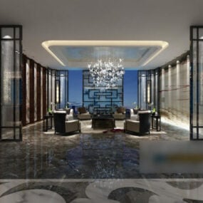 Luxury Decor Living Room Interior Scene 3d model