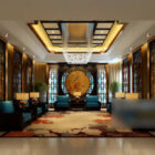 Scène intérieure de salon royal de style chinois