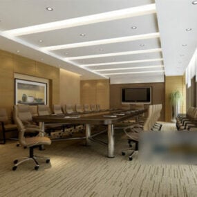 Modelo 3D do interior moderno da sala de reuniões
