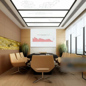 نموذج داخلي لغرفة اجتماعات الشركة ثلاثي الأبعاد