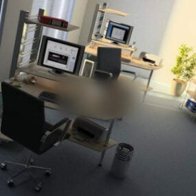 General Office With Work Table 3d model