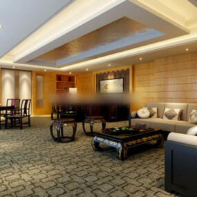Interior Manager Room With Carpet 3d model