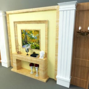 Modello 3d del pannello a parete della stanza in stile europeo