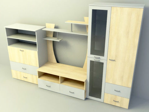 Tv armoire en bois avec étagères