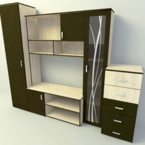 Sistema de gabinete de TV para el hogar modelo 3d