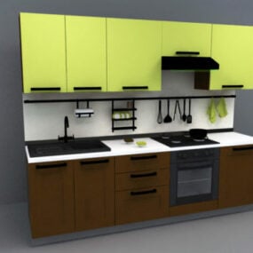 Modern Kitchen Cabinet Set V1 3d model