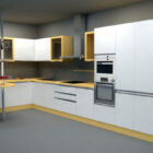 L Shaped Kitchen With Microwave Oven