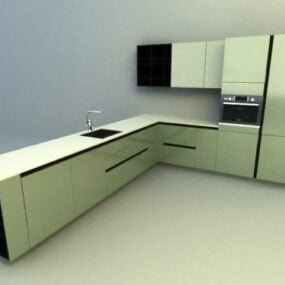 モダンなキッチンデザインの3Dモデル