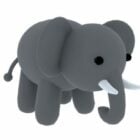 Grey Doll Elephant Toy