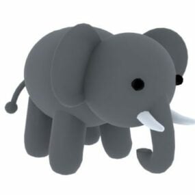 회색 인형 코끼리 장난감 3d 모델