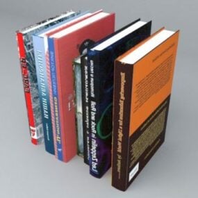 Model 3d Koleksi Tumpukan Buku