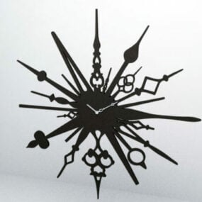 壁の装飾的なミニマリスト時計 3D モデル