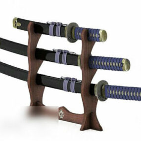 Display Japanese Katana Sword 3d model