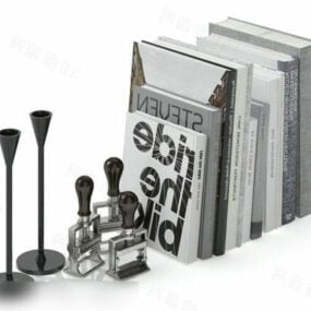 Display Book And Perfume Accessories 3d model