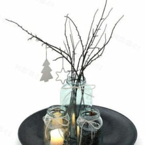 لوازم جانبی نمایشگر شمع شیشه ای گلدان مدل سه بعدی