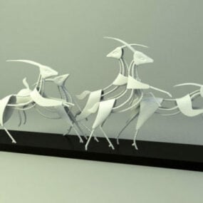 鹿の装飾3Dモデル