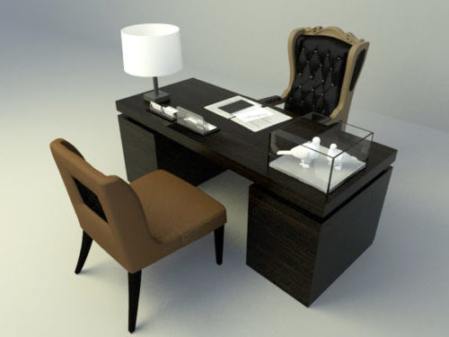 Working Table With Chair Lamp