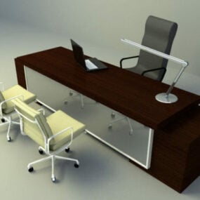 Mesa de trabajo simple de oficina modelo 3d