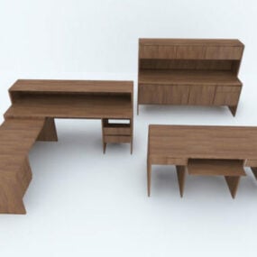 オフィステーブル家具セット3Dモデル