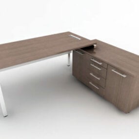 オフィステーブルL字型3Dモデル