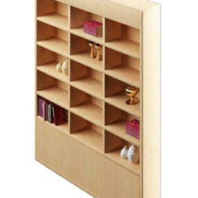 Wooden Bookcase 3d model