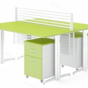 Office Work Table With Cabinet 3d model
