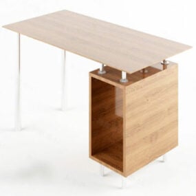 Simple Wood Office Table 3d model