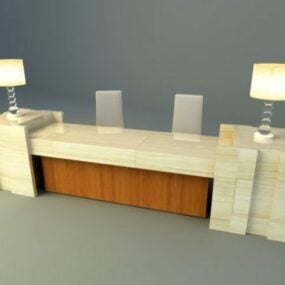 Curved Reception Furniture 3d model