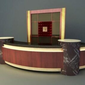 Traditional Office Reception Design 3d model