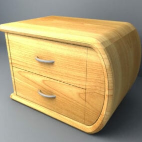 Mesa lateral baixa de madeira Modelo 3d