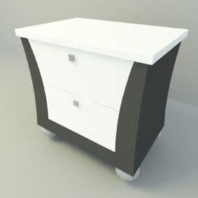 Valkoinen yöpöytäkaappi 3d-malli