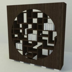 圆形书柜3d模型
