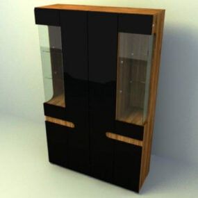 نمایشگر کابینت شیشه ای مدل سه بعدی